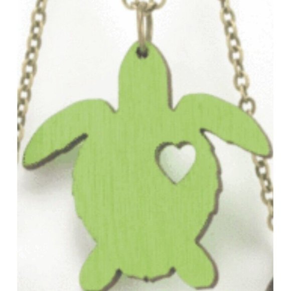 Unpossible Cuts Necklace Laser-cut Wood Pendant Sea Turtle Wooden Jewelry - Picture 2 of 9